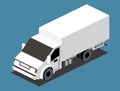Isometric Cargo Truck. Commercial Transport. Logistics. 3D City Object for Infographics Royalty Free Stock Photo