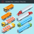 Isometric cargo trucks Royalty Free Stock Photo