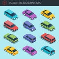 Isometric cars collection Royalty Free Stock Photo