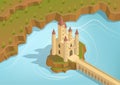 Isometric castle on an island Royalty Free Stock Photo