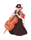 Isometric Cello Player Royalty Free Stock Photo