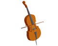 Isometric cello, violoncello, bass-viol isolated on wihte Royalty Free Stock Photo