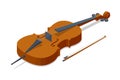 Isometric cello, violoncello, bass-viol isolated on wihte Royalty Free Stock Photo