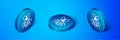 Isometric Chafer beetle icon isolated on blue background. Blue circle button. Vector Royalty Free Stock Photo