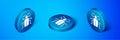 Isometric Chafer beetle icon isolated on blue background. Blue circle button. Vector Royalty Free Stock Photo