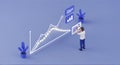 Isometric Character Analyzing Business Growth Data On Tablet Royalty Free Stock Photo