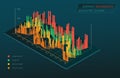 Isometric chart 3D. Energy resources analytic graph