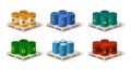 Isometric chemical barrels