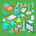 Isometric Chemical Research Elements Set