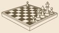 Isometric Chess Board with Pieces: Strategic Game Set, vector design Generative AI Royalty Free Stock Photo