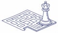 Isometric Chess King Maze, Strategic Puzzle Design, vector design Generative AI Royalty Free Stock Photo