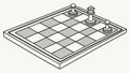 Isometric chessboard with pieces, for strategic thinking and games, vector design Generative AI Royalty Free Stock Photo