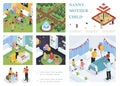 Isometric Children Care Composition Royalty Free Stock Photo