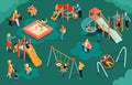 Isometric Children Playground Composition