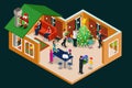 Isometric Christmas Holiday Concept