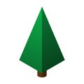 Isometric Christmas tree isolated on white background. Pyramid shaped isometric tree. Low poly vector illustration Royalty Free Stock Photo