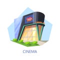 Cinema building for watching film and movie Royalty Free Stock Photo