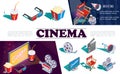 Isometric Cinema Elements Concept