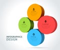 Isometric circle geometric infographics scheme shape business data realistic 3d template vector