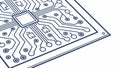 Isometric circuit board with central chip, vector design Generative AI Royalty Free Stock Photo