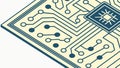 Isometric Circuit Board with Processor Chip Vector Generative AI Royalty Free Stock Photo