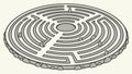 Isometric Circular Maze - Strategic Thinking Puzzle Game, vector design Generative AI Royalty Free Stock Photo