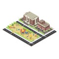 Isometric City Children Playground Template