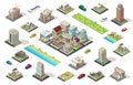 Isometric City Constructor Elements Set Royalty Free Stock Photo