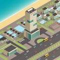 Isometric City Constructor With Luxury Hotel Royalty Free Stock Photo