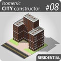 Isometric city constructor - 08 Royalty Free Stock Photo