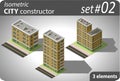 Isometric city constructor. Set - 01 Royalty Free Stock Photo