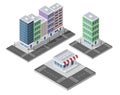 Isometric city map generator that provides cityscape Royalty Free Stock Photo