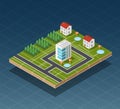 Isometric city map Royalty Free Stock Photo
