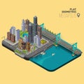 Isometric city,megapolis concept Royalty Free Stock Photo