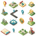 Isometric City and Navigation Elements