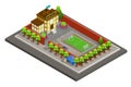 Isometric City School Building Template