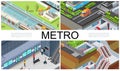 Isometric City Subway Composition Royalty Free Stock Photo