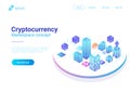 Isometric City vector Blockchain Cryptocurrency Ma