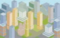 Isometric City View Vwctor Illustration Royalty Free Stock Photo