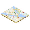 A isometric citymap and urban mobile navigation vector illustration Royalty Free Stock Photo