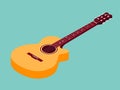 Isometric classical acoustic guitar icon Royalty Free Stock Photo