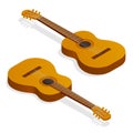 Isometric Classical acoustic guitar Royalty Free Stock Photo