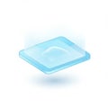 Isometric Cloud Computing Icon on Blue Transparent Platform Over White Backdrop Royalty Free Stock Photo