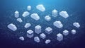 Isometric Cloud Computing Network - Data Storage and Processing Royalty Free Stock Photo