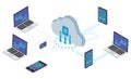 Isometric Cloud Data Network Illustration
