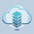 Isometric Cloud Data Storage Server Icon Royalty Free Stock Photo