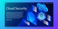 Isometric Cloud Security, Protection information system concept, Web template, vector illustration Royalty Free Stock Photo