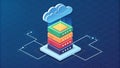 Isometric Cloud Server Stack Data Center Network Diagram Royalty Free Stock Photo