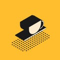 Isometric Coffee cup icon isolated on yellow background. Tea cup. Hot drink coffee. Vector Illustration Royalty Free Stock Photo
