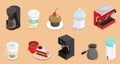 Isometric Coffee Elements Set